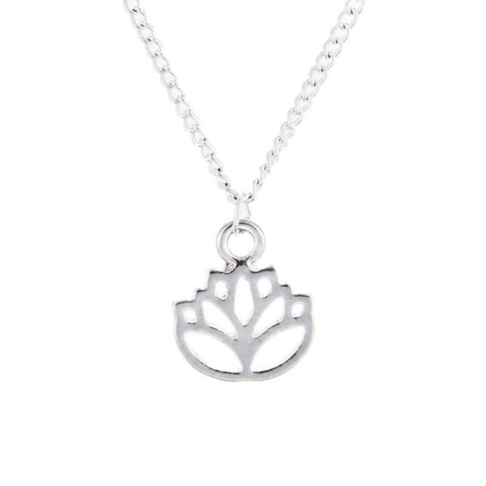 “Sara” silver lotus necklace dainty Yoga 🧘‍♀️ - Picture 2 of 3